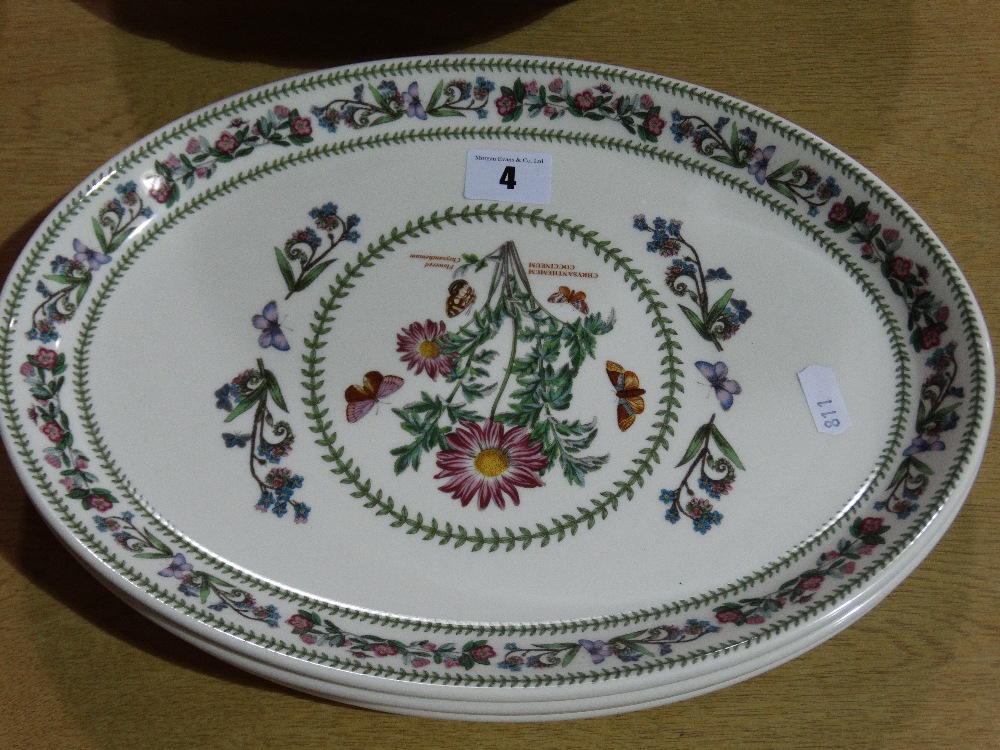 Four Oval Portmeirion "Variations" Pattern Serving Plates