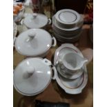 A Quantity Of Gilt Lined German Porcelain Dinner Ware