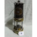 A Brass Miners Safety Lamp