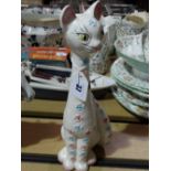 A Mid 20th Century Sylvac Pottery Long Neck Seated Cat
