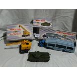 Three Boxed Dinky Toys - 651 Centurian Tank, 971 Coles Mobile Crane, 982 Pullmore Car Transporter