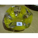 A Yellow Cased Glass Circular Bowl