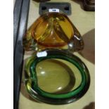 Two Cased Glass Dishes