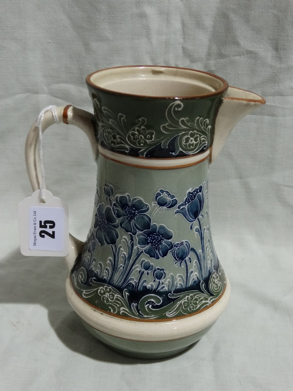 A James McIntyre & Co Florian Ware Chocolate Pot (No Lid) With Typical Floral Decorated Body