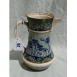 A James McIntyre & Co Florian Ware Chocolate Pot (No Lid) With Typical Floral Decorated Body