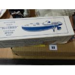 A Boxed Sutcliffe Model Bluebird Clockwork Speedboat