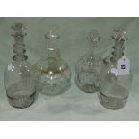 Four Edwardian Period Glass Decanters