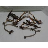 A Collection Of Old Horse Riding Spurs
