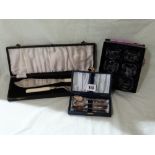 A Quantity Of Cased Cutlery Together With A Set Of Royal Doulton Glass Serviette Rings