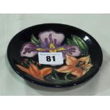 A Circular Moorcroft Pottery Floral Decorated Pin Dish