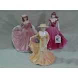 Two Coalport China Ladies Together With A Similar China Figure