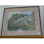 Phil Osment Water Colour, North Wales Cottage And Woodland View Signed