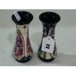 Two Contemporary Moorcroft Circular Based Vases