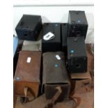 Nine Vintage Box Cameras