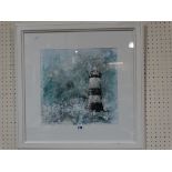 Laurie Kitchen, Oil Study Of Penmon Lighthouse, Initialled