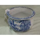 A Blue And White Transfer Decorated Pottery Chamber Pot