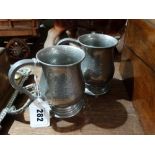 Two Civic Pewter Tankards