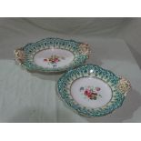 Two Copeland Transfer And Gilt Decorated Serving Dishes With Painted Floral Sprays