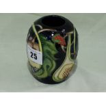 A Blue Ground Moorcroft Pottery Fruit Decorated Vase