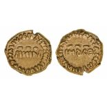 ARAB-LATIN COINAGE, TEMP. AL-WALID I (86-96h), Gold Solidus, struck in North Africa, Indiction theta
