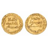 ABBASID, TEMP. AL-SAFFAH (132-136h), Dinar, without mint-name, 132h.  WEIGHT: 4.26g.  REFERENCES: