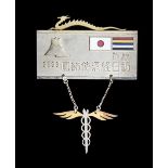 North Chinese Economic Mission to Japan 2599 (1939), Delegate’s badge in silver and gilt, with