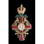 *Austria, Order of Franz Joseph, Officer’s Cross, by Rothe, Vienna, in bronze-gilt and enamels,