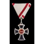 *Montenegro, Order of Danilo I, Fifth Class breast badge or Silver Cross, unmarked, in silver and