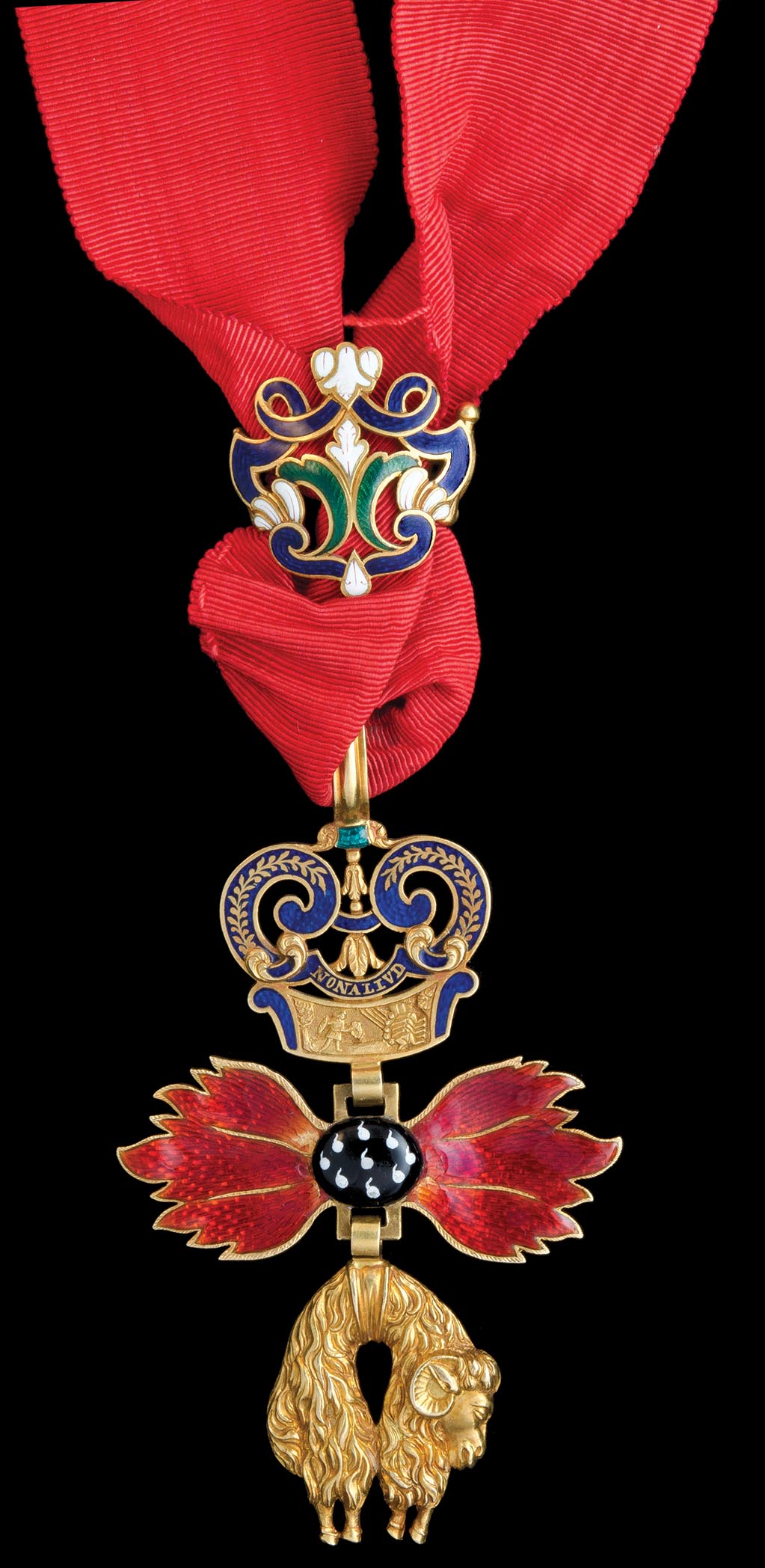 *Austria, Order of the Golden Fleece, neck badge, mid-19th Century, in gold and enamels, with gold - Image 2 of 2