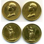 Nelson Memorial, bronze-gilt medals (2), similar to previous lot, one example showing