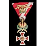 *Austria, Order of Leopold, Knight’s breast badge with War Decoration, by Vinc. Mayer’s Söhne,