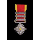 *Manchukuo, Order of the Pillars of State, Sixth Class breast badge, in silver and gilt, with