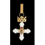 *Lithuania, Order of Vytautus the Great, Third Class neck badge, in silver-gilt and enamels, the