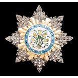 *China, Order of the Golden Grain, Second Class breast star, in silver, gilt and enamels, reverse