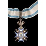 Serbia, Order of St Sava, type 3, Third Class neck badge, by Huguenin Frères, Le Locle, in silver-