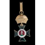 Austria, Copy: Order of St Stephen, copy sash badge, in gilt and enamel, width 41.2 mm, extremely