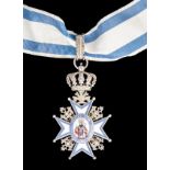 *Serbia, Order of St Sava, type 1, Third Class neck badge, Georg Adam Schied, Vienna, in silver-gilt