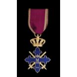 *Romania, Order of Michael the Brave, 1941-44 issue, Third Class breast badge, in gilt and blue