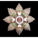 *Monaco, Order of St Charles, Grand Cross breast star, retaining pin with boar’s head hallmark, in