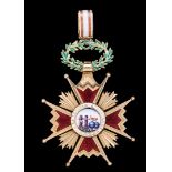 *Spain, Order of Isabella the Catholic, Commander’s neck badge, pre-1847, in gold and enamels with