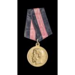 *Russia, Small Gold Zeal Medal, Nicholas II, unsigned (by A. Vasyutinsky), 30mm (Diakov 1183.3),