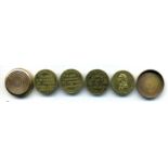 Nelson’s Victories, set of four gilt-bronze medalets, circa 1805, types as previous lot, 20mm (BHM