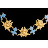 *Sweden, Order of the Seraphim, Collar, in bronze-gilt and blue enamel, of twenty-two alternating