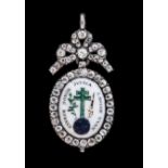 *Spain, Holy Inquisition, Officer’s badge, 18th Century, in silver and enamels, the surround and