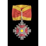 *Manchukuo, Order of the Pillars of State, Third Class Neck badge, in silver-gilt and enamels,