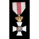 *Spain, Order of St Hermenegildo, Knight’s breast badge, in gold and enamels, circa 1840-50, width