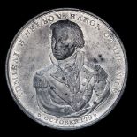 *Battle of the Nile, 1798, white metal medal, half-length figure of Nelson three-quarters left, with