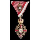 *Austria, Order of Franz Joseph, Knight’s breast badge, by Wilhelm Kunz, Vienna, suspension ring