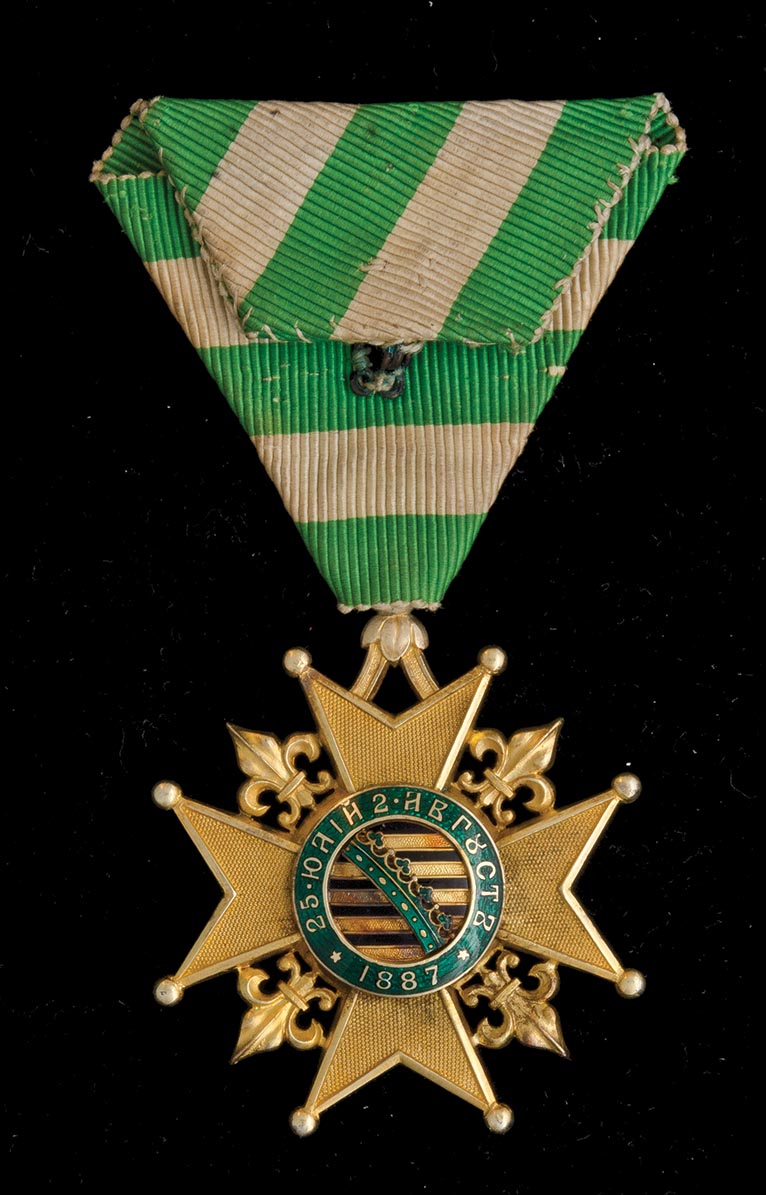 Bulgaria, Cross for the Election of Prince Ferdinand 1887, First Class breast badge, by Rothe, - Image 2 of 2