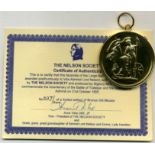 Nelson’s Naval Gold Medal, bronze-gilt facsimile, numbered 027/200 of a limited edition issued by